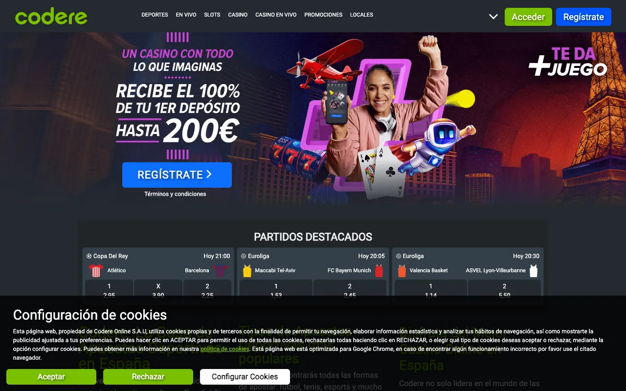Codere México casino online: apuestas deportivas, slots y ruleta en vivo con licencia SEGOB